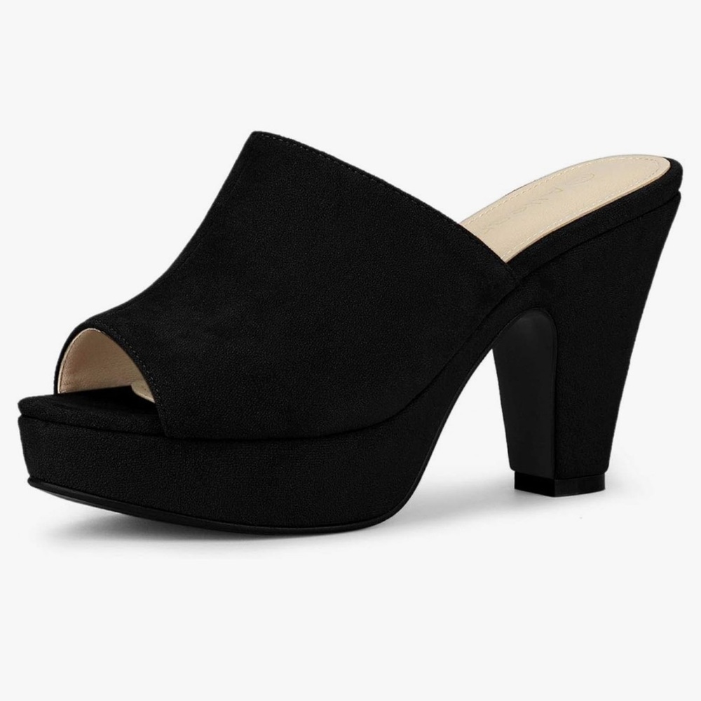 Allegra K Black Mules
